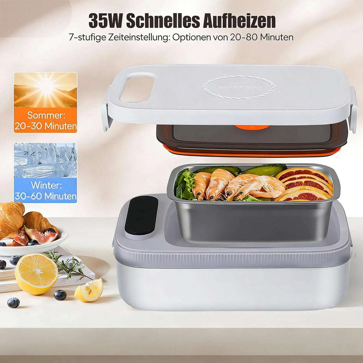Elektrische Lunchbox mit Akku - Heatbox